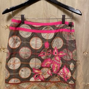 XS Size 2 Etcetera Embroidered Floral Skirt